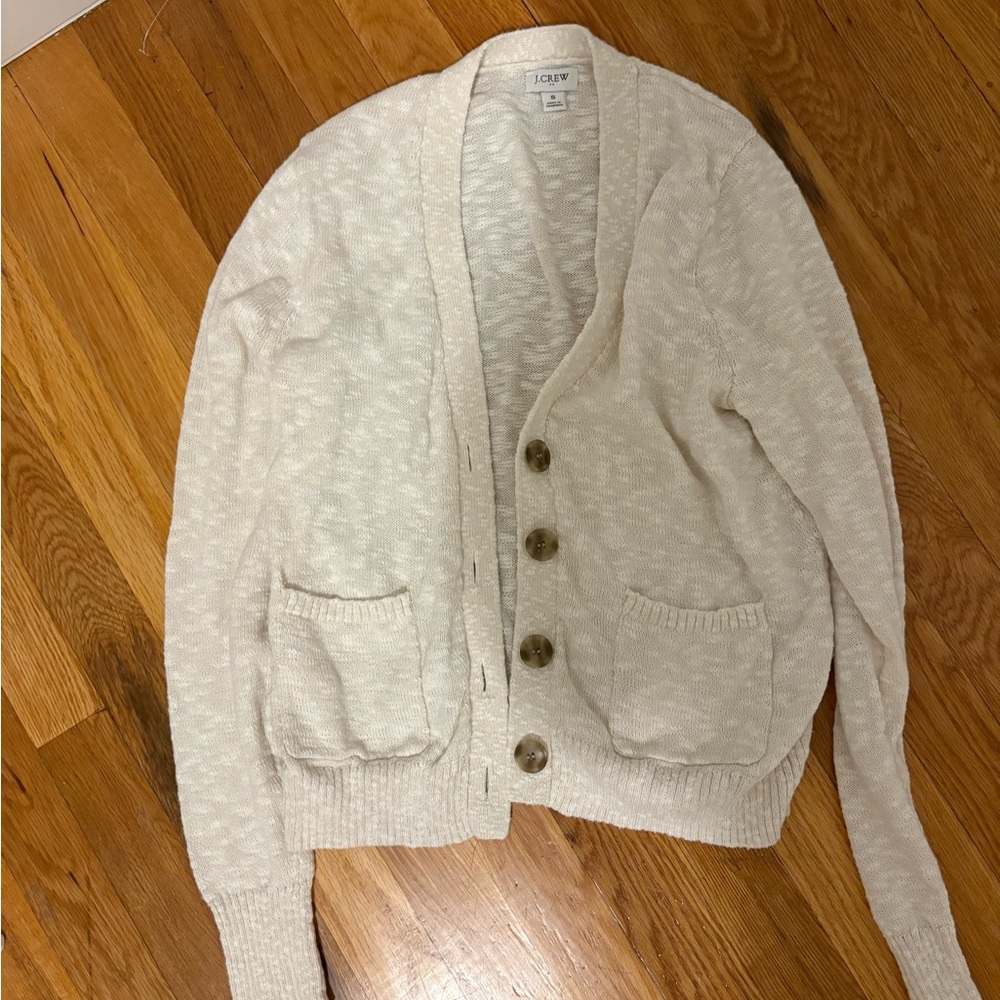 J. Crew Cream Cardigan Sweater